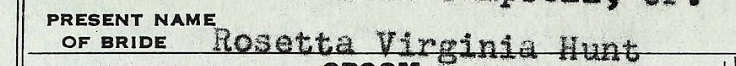 Rosetta Virginia Hunt name