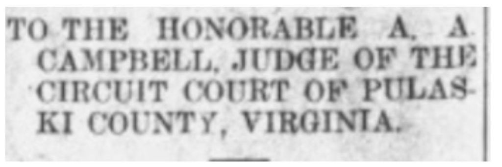 Snippet of township petition historical document with capitalized text