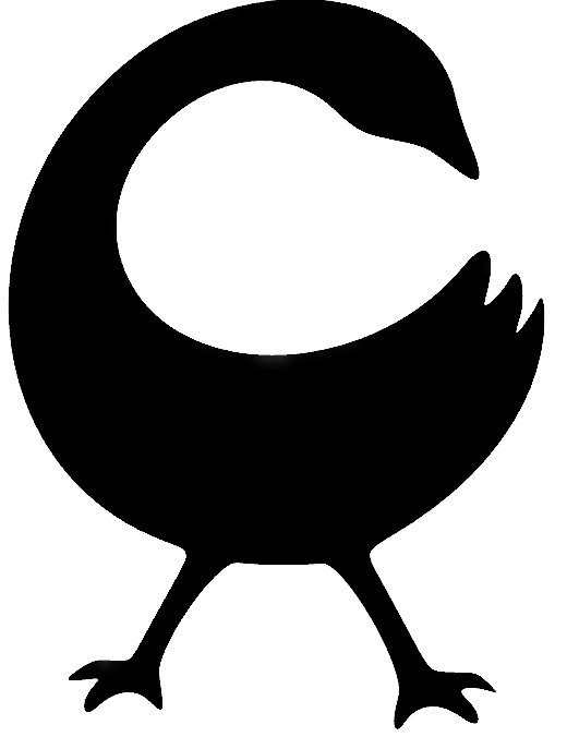 Silhouette image of a bird extending its neck to reach its beak towards its rear.