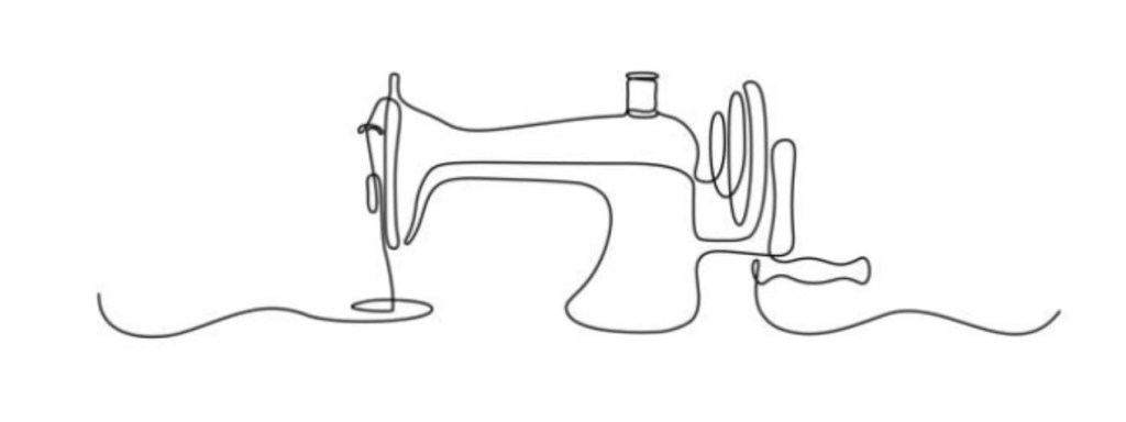 line drawing of sewing machine